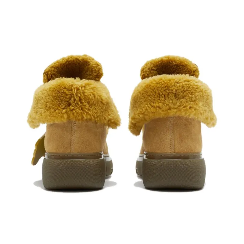Burberry Creeper Shearling-trim Suede Boots-3