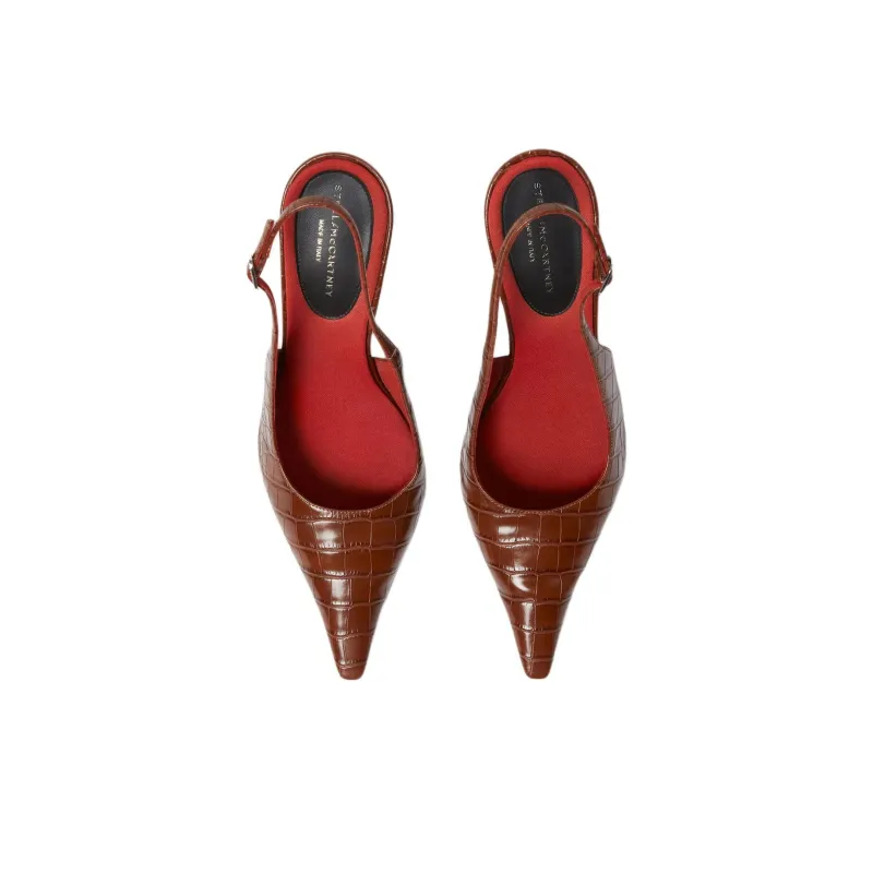 Stella McCartney Elsa Spool Heel High Heels 9cm Women's Brown-3