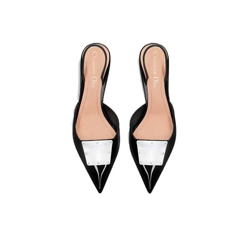 DIOR La Parisienne Dior Irregular Heel High Heels 6cm Women's Black-4