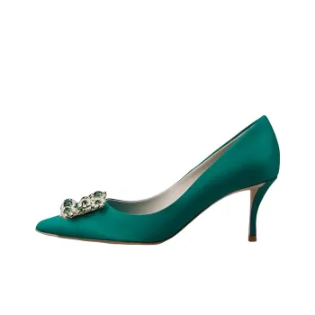 Roger Vivier Flower Strass Slim Heel High Heels 6.5cm Women's Green
