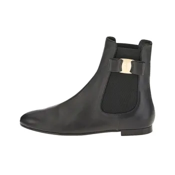 FERRAGAMO Vara Short Chelsea Boots Women's Black