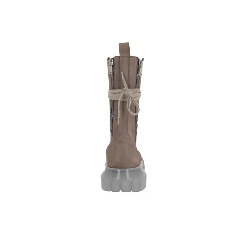 RICK OWENS Lace-up Nubuck Boots-4