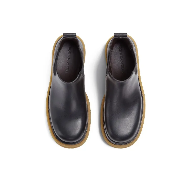 Bottega Veneta Lug Cropped Chelsea Boot Black Gum-2