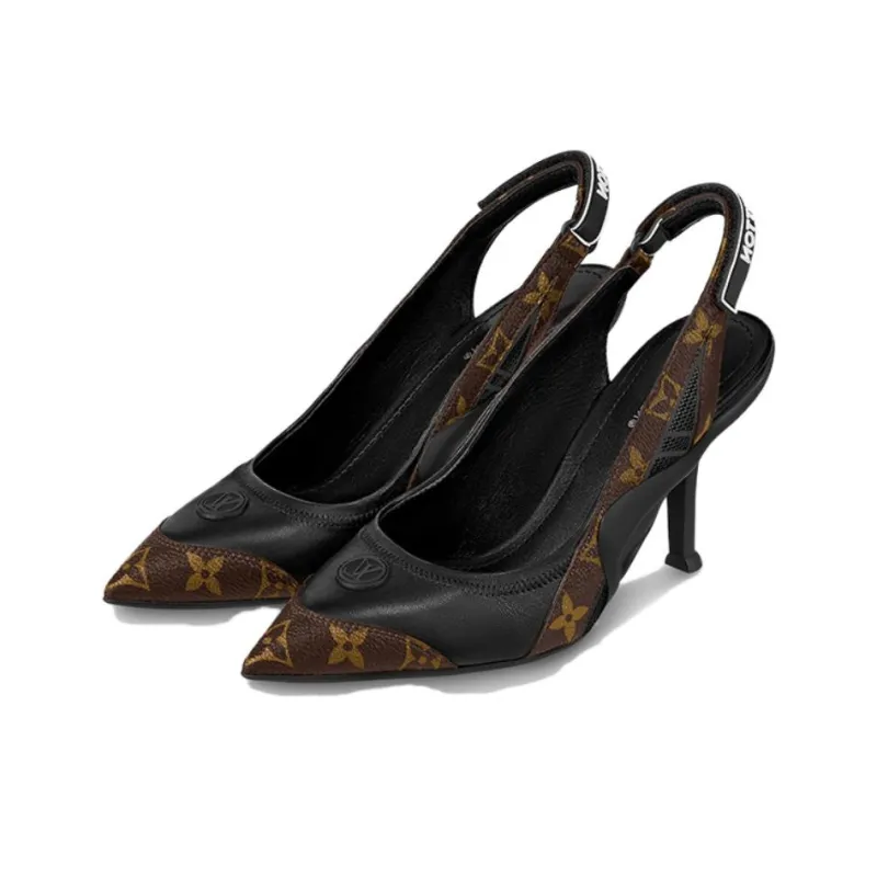 LOUIS VUITTON Archlight Slim Heel High Heels Women's Brown Black-2
