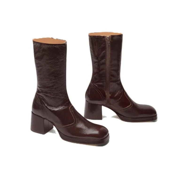 MIISTA Ankle Boots 6cm Women's Brown-3