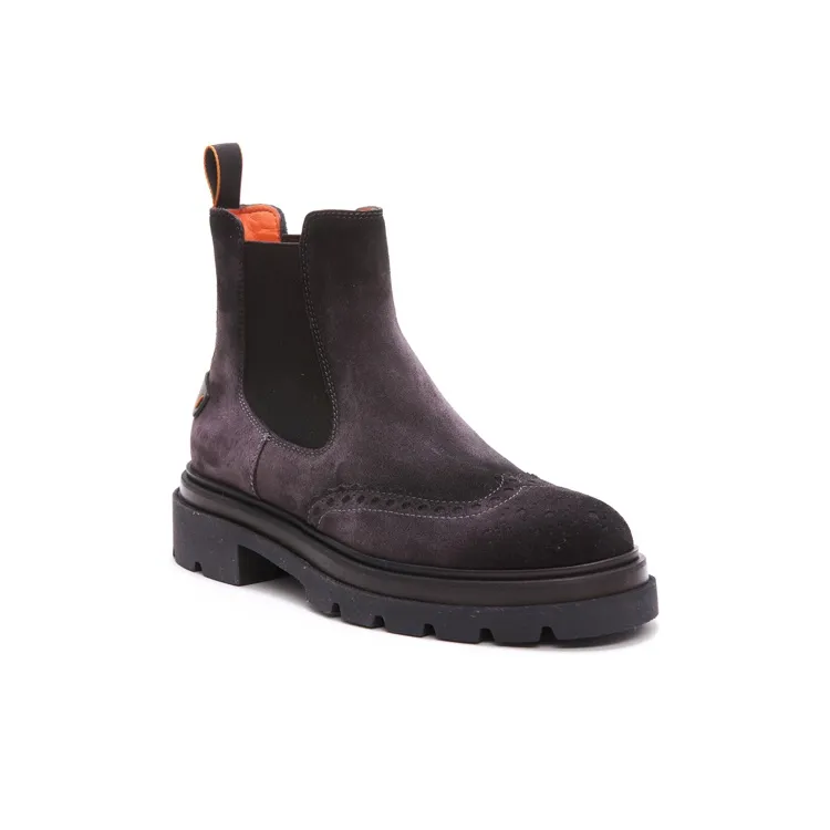 Santoni Round Toe Slip On Ankle Boots-2