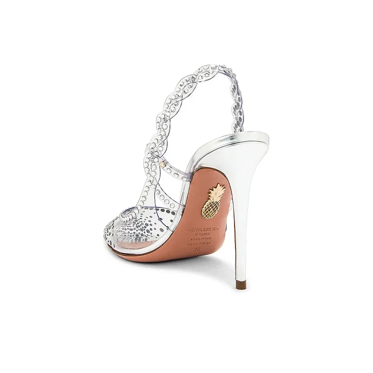 AQUAZZURA Heaven Slim Heel High Heels 10.5cm Women's Silver-2