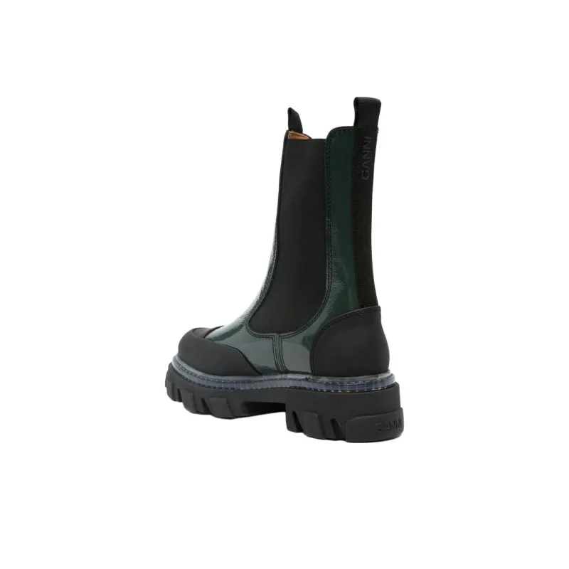 GANNI Chelsea Boots Women's Green-3