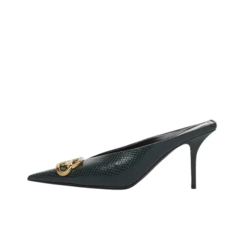 Balenciaga Knife Slim Heel High Heels 8cm Women's Black Green