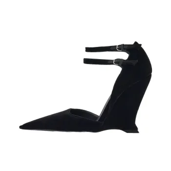 FERRAGAMO Wedge Heel High Heels 10.5cm Women's Black