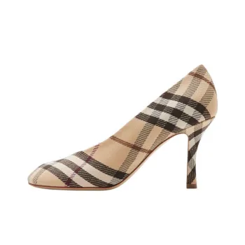 Burberry Check Slim Heel High Heels 8.5cm Women's Brown
