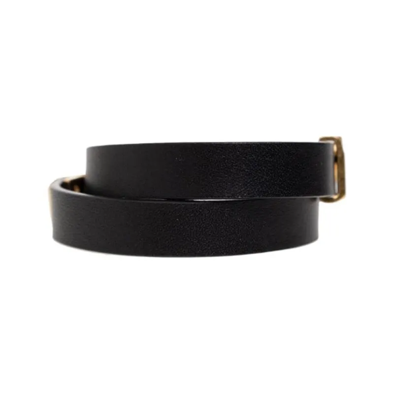 SAINT LAURENT Opyum Double Wrap Bracelet In Leather And Metal-4