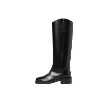 CHANEL Knee high Boots Women's Black