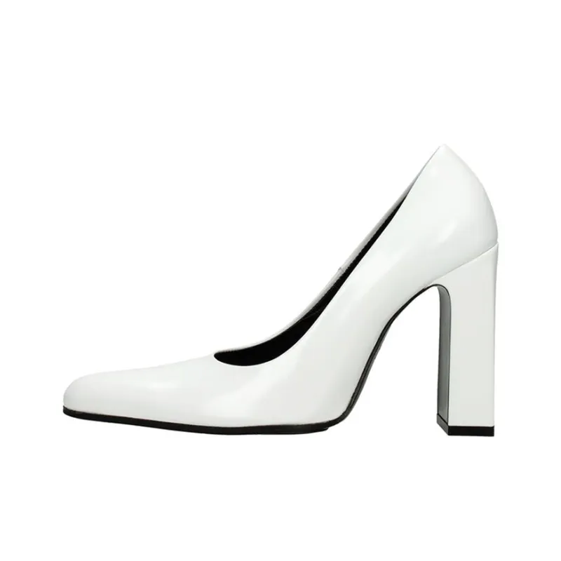 Balenciaga Chunky Heel High Heels Women's White-0