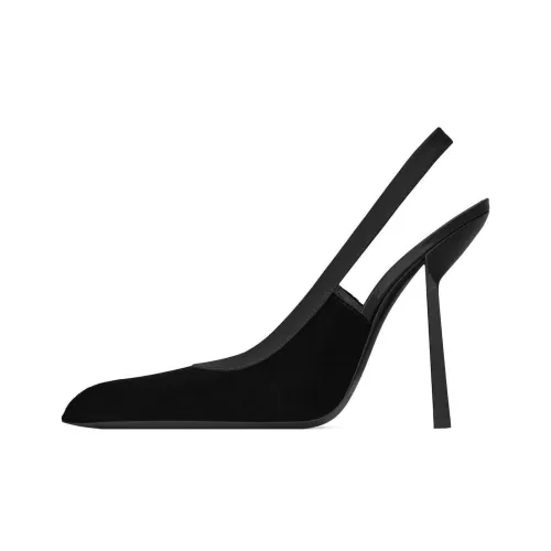 SAINT LAURENT Victoire 115mm Velvet Slingback Pumps