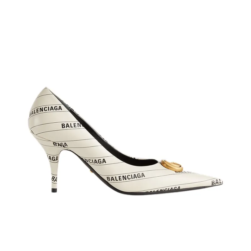 GUCCI x Balenciaga Knife The Hacker Project Collection Slim Heel High Heels 8cm Women's White-1