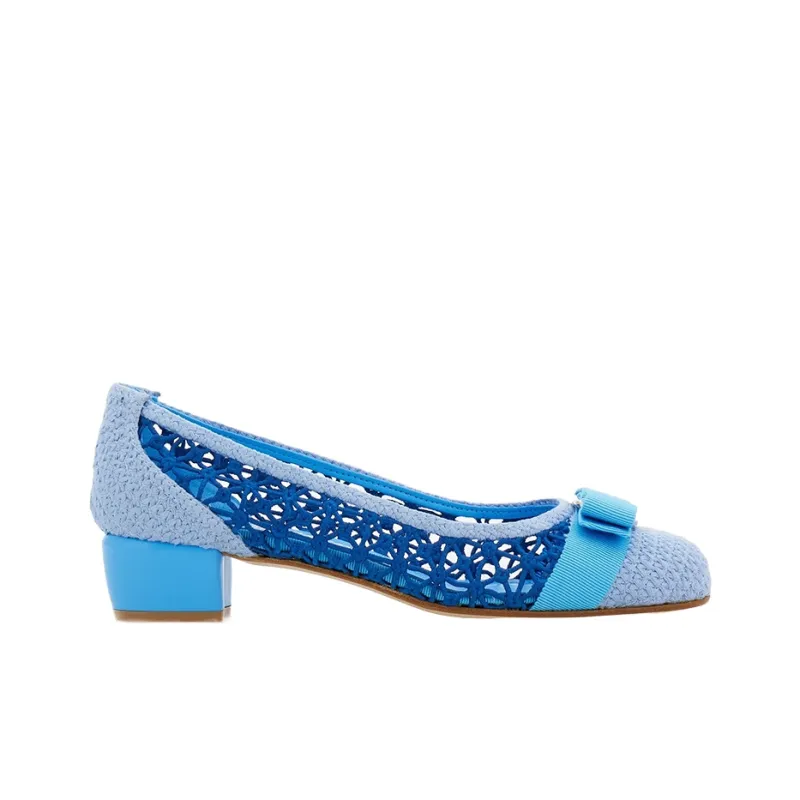 FERRAGAMO Vara High Heels 3cm Women's Blue-1