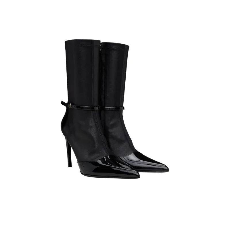 FERRAGAMO Britt Ankle Boots 10cm Women's Black-3
