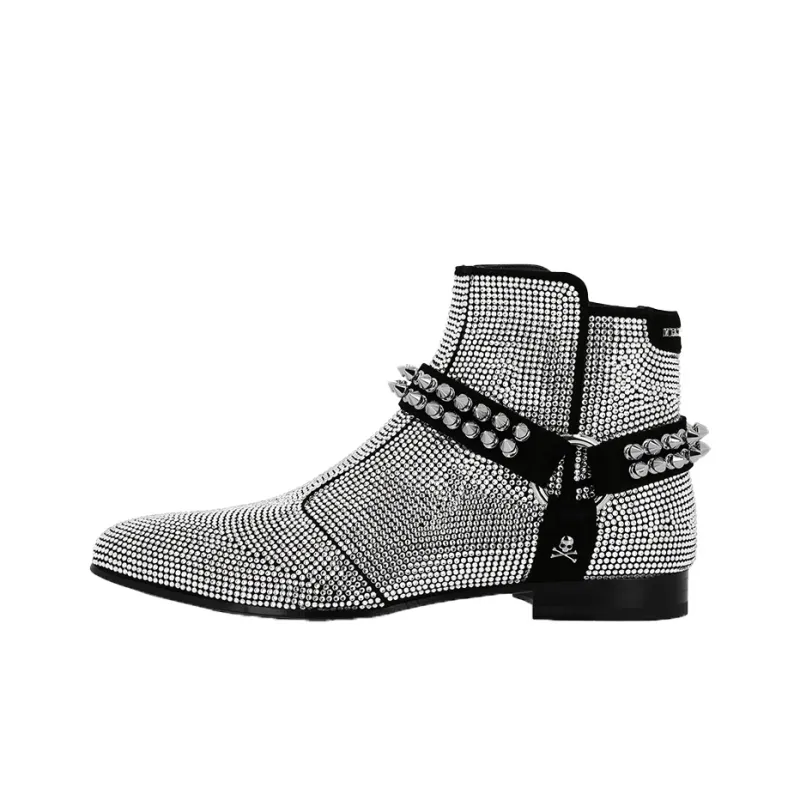 PHILIPP PLEIN Casual Ankle Boots Men's White-0