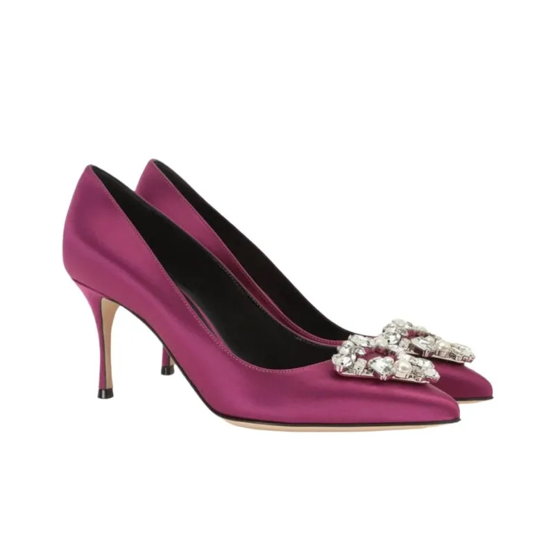 SERGIO ROSSI Godiva Slim Heel High Heels 7.5cm Women's Bright Purple-2