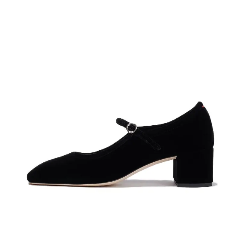 Aeyde Aline Chunky Heel High Heels 4.5cm Women's Black-0
