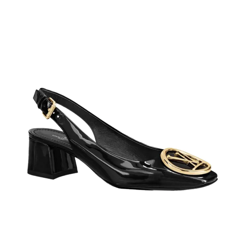 LOUIS VUITTON Madeleine Chunky Heel High Heels Women's Black-1