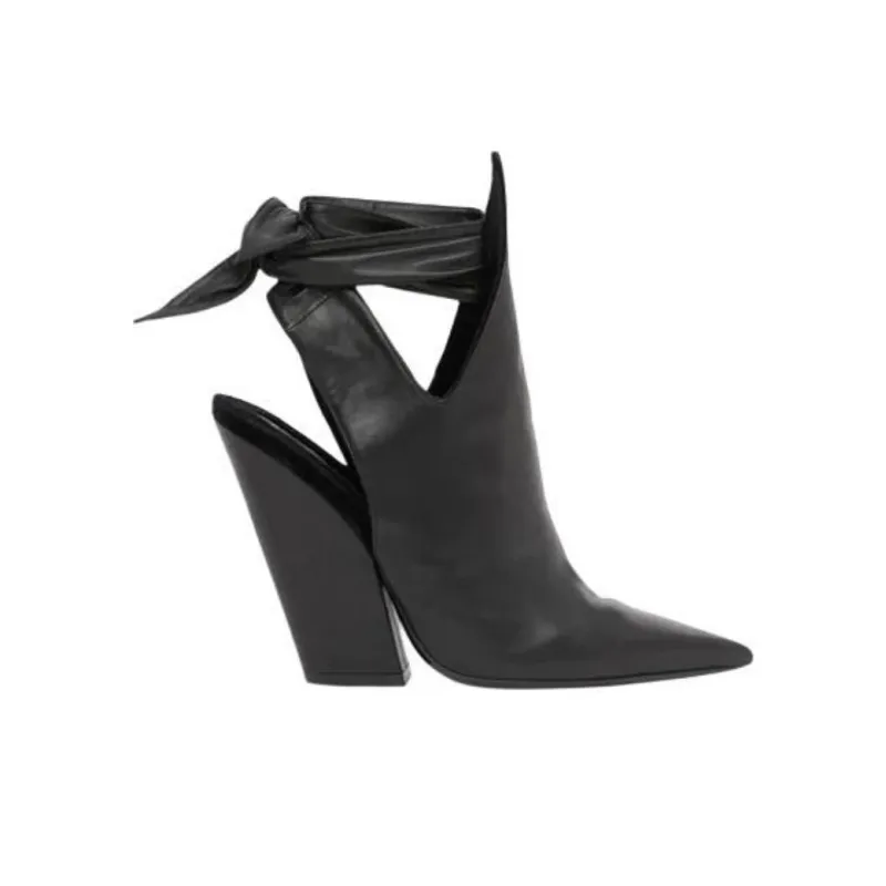 Burberry Block Heel High Heels 10cm Women's Black-1