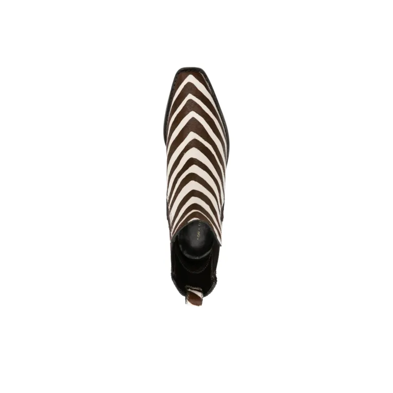 TORY BURCH Zebra-print Leather Boots-3