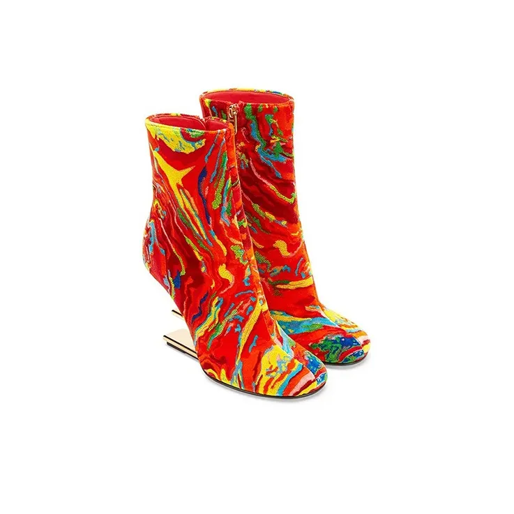 FENDI Fendi First Fashion Ankle Boots Women's Red-2