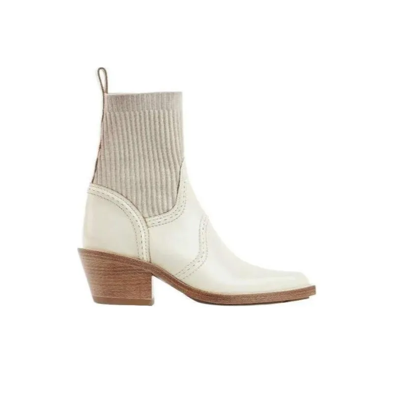 Chloe Nellie Ankle Boots 6cm Women's Beige-1