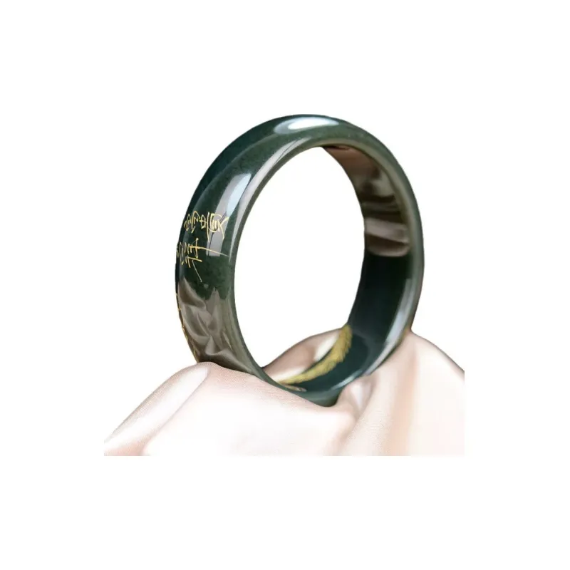 Zhen Yu Zhen Pin Hetian Jade Bangles Green Jade Unisex-5