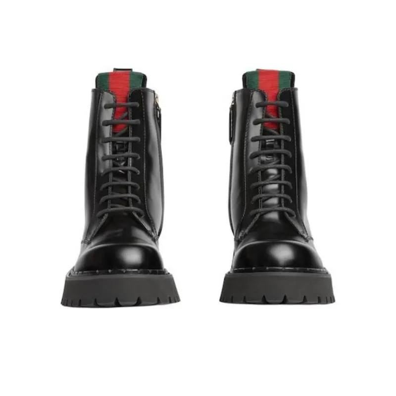 GUCCI Women's Web Ankle Boot 'Black' Women's-3