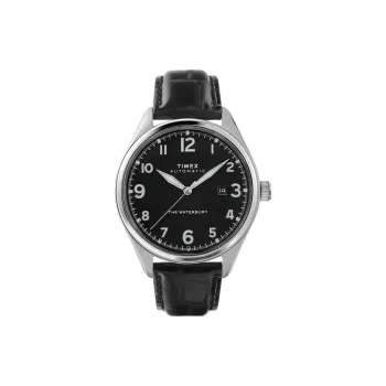 TIMEX Wrist Watch Automatic Mechanical Movement Leather Watch Bands 42mm Black Dial Men's Watches