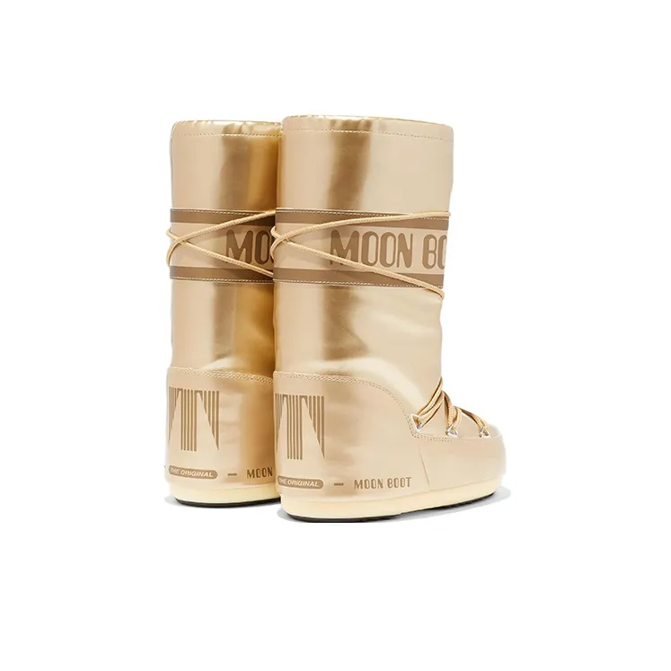 Moon Boot Icon Height Increasing Crew Snow Boots Unisex Gold-2
