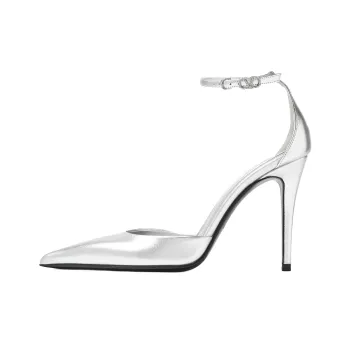 Valentino Evening Glam Slim Heel High Heels 10cm Women's Silver