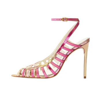 Schutz Iris Slim Heel High Heels 10.5cm Women's Pink