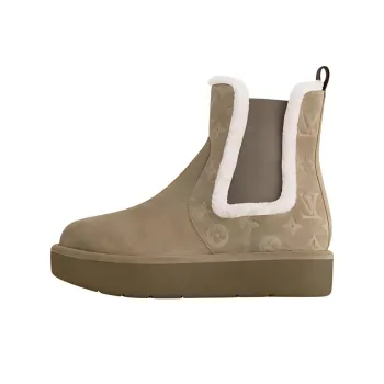LOUIS VUITTON Aspen Short Chelsea Boots Women's Khaki Green