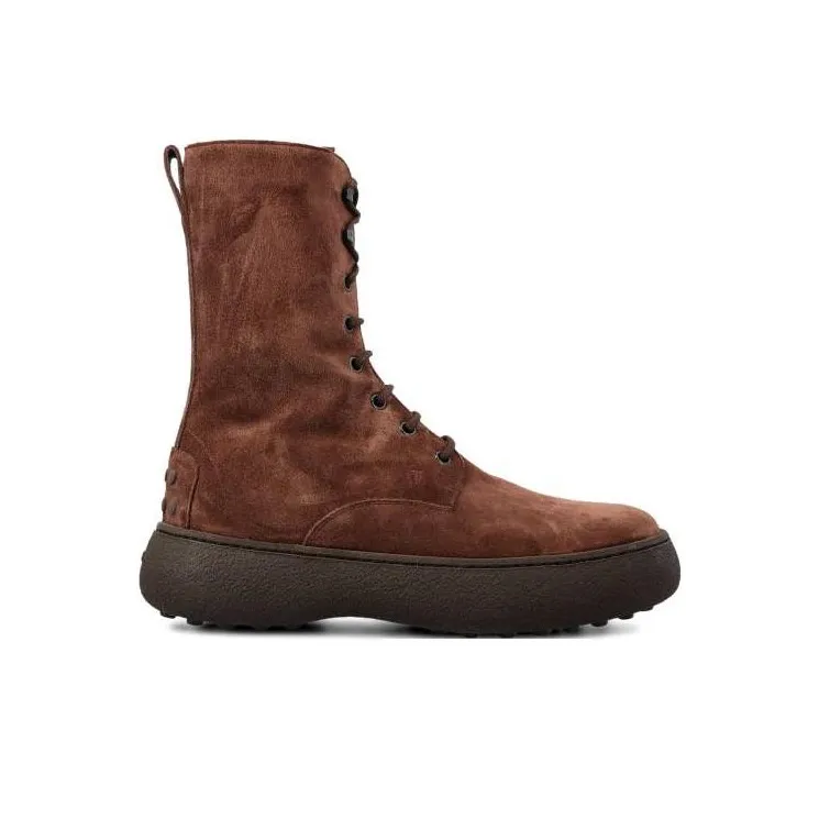 TOD'S WG Lace-up Suede Ankle Boots-1