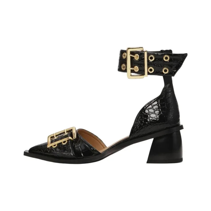 GANNI Chunky Heel High Heels Women's Black-0