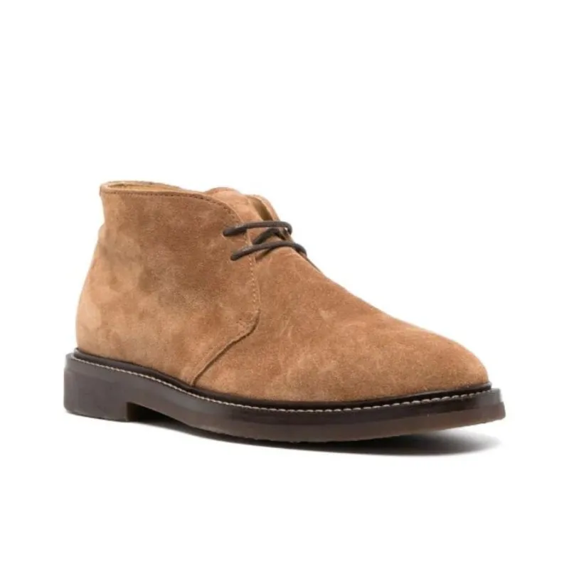 Brunello Cucinelli Lace up Suede Ankle Boots-1