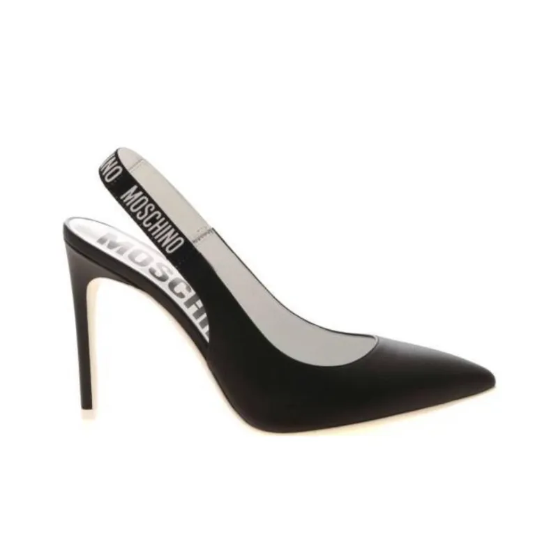 MOSCHINO Slim Heel High Heels 11cm Women's Black-1