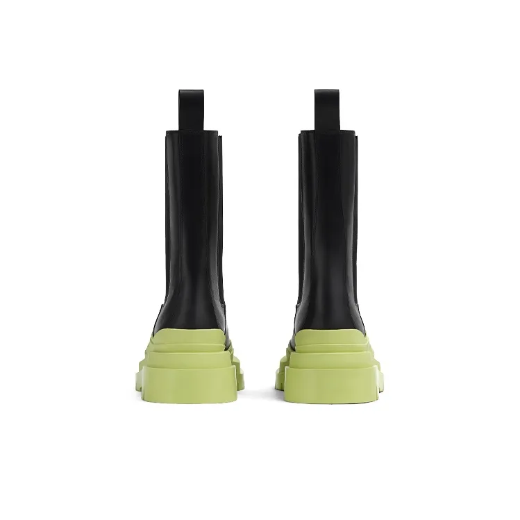 Bottega Veneta BV Tire Chelsea Boots Women's Black Green-4