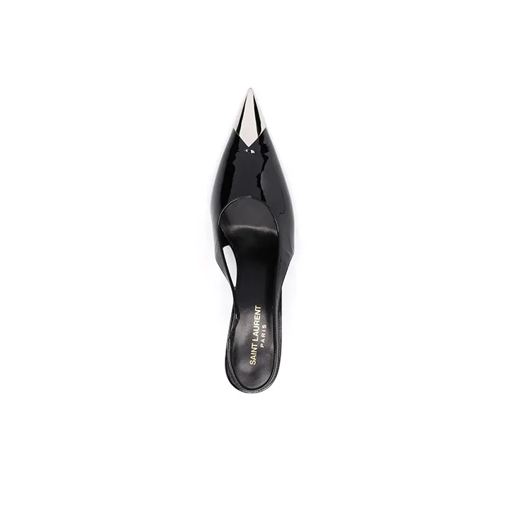 SAINT LAURENT Vesper Slim Heel High Heels Women's Black-4