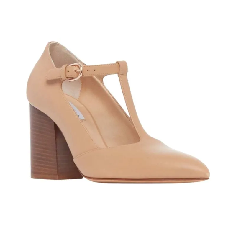 GABRIELA HEARST Triana Chunky Heel High Heels 7.5cm Women's Light Brown-2