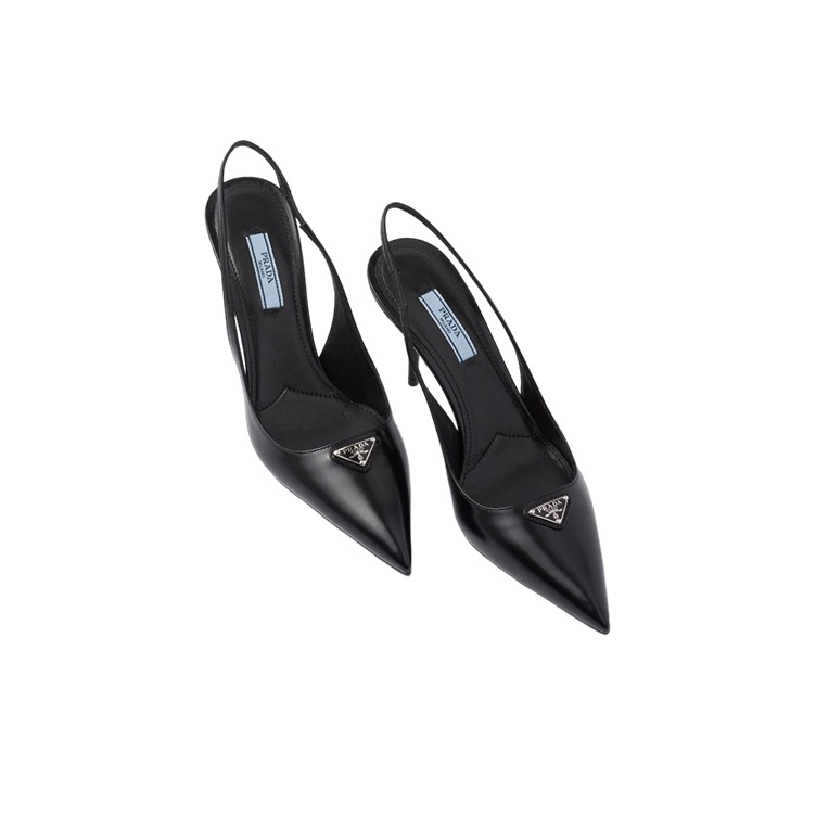 PRADA Slim Heel High Heels 6.5cm Women's Black Original Shoe