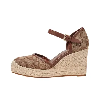 COACH Wedge Heel High Heels 6cm Women's Khaki