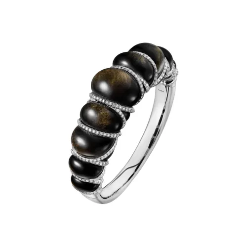 CARTIER Platinum Bangles Unisex Black