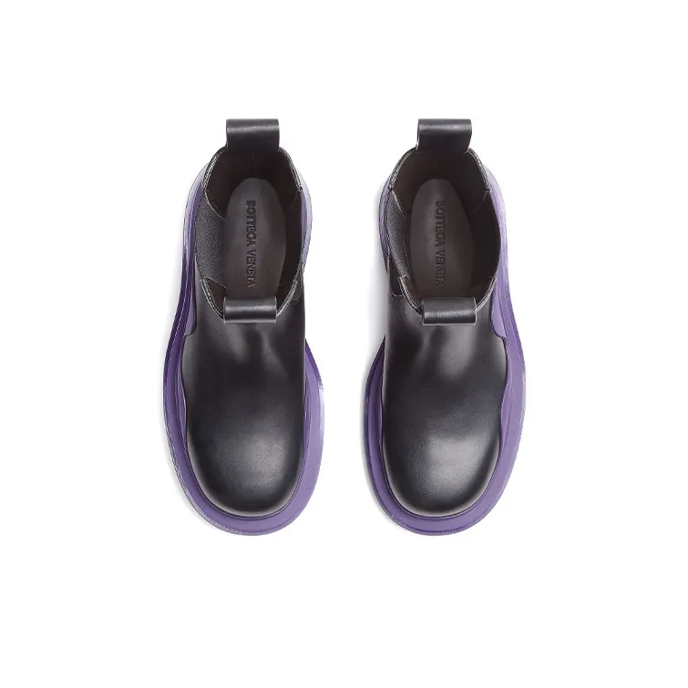 Bottega Veneta Tire Chelsea Boots Men's Black Purple-2