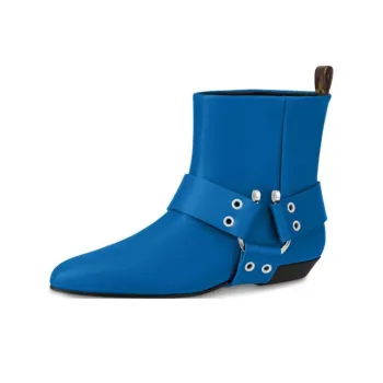 LOUIS VUITTON Rhapsody Ankle-Length Boots Women's Blue
