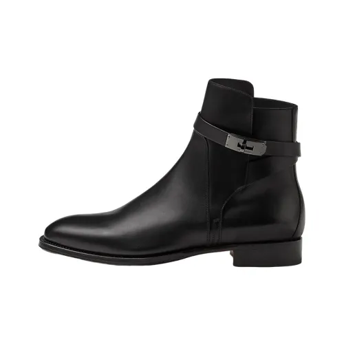 HERMES Ankle Boots 2.8cm Men's Black